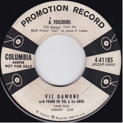 Vic Damone / Frank De Vol And His Orchestra A' Toujours (Till Always) USED VINYL 7INCH 45 RPM PROMO