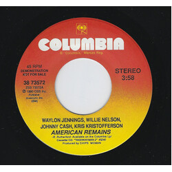 Waylon Jennings / Willie Nelson / Johnny Cash / Kris Kristofferson American Remains USED VINYL 7INCH 45 RPM PROMO