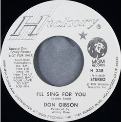 Don Gibson I'll Sing For You USED VINYL 7INCH 45 RPM PROMO STEREO