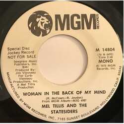 Mel Tillis / The Statesiders (2) Woman In The Back Of My Mind USED VINYL 7INCH 45 RPM PROMO
