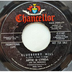 Artie And Linda Blueberry Hill / Laughing On The Outside USED VINYL 7INCH 45 RPM PROMO