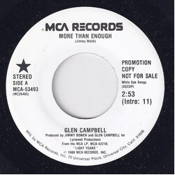 Glen Campbell More Than Enough USED VINYL 7INCH 45 RPM PROMO