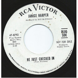 Janice Harper He Just Checked In USED VINYL 7INCH 45 RPM PROMO
