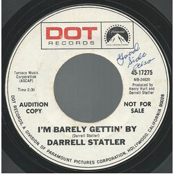 Darrell Statler I'm Barely Gettin' By USED VINYL 7INCH PROMO