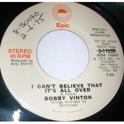 Bobby Vinton I Can't Believe That It's All Over USED VINYL 7INCH 45 RPM PROMO