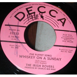 The Irish Rovers (The Puppet Song) Whiskey On A Sunday USED VINYL 7INCH 45 RPM PROMO