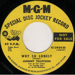 Johnny Tillotson Why So Lonely / I Haven't Begun To Love You Yet USED VINYL 7INCH 45 RPM PROMO