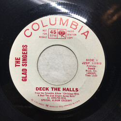 The Glad Singers Deck The Halls / Happy New Year USED VINYL 7INCH 45 RPM PROMO