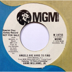 Hank Williams Jr. Angels Are Hard To Find USED VINYL 7INCH 45 RPM PROMO