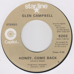 Glen Campbell Honey Come Back / Dream Baby (How Long Must I Dream) USED VINYL 7INCH SINGLE 45 RPM REISSUE