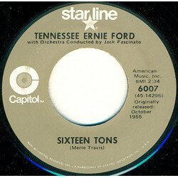 Tennessee Ernie Ford Sixteen Tons / Mule Train USED VINYL 7INCH 45 RPM SINGLE REISSUE