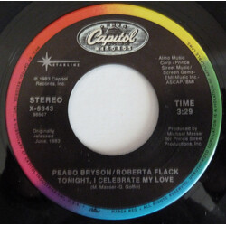 Peabo Bryson / Roberta Flack Tonight I Celebrate My Love USED VINYL 7INCH 45 RPM SINGLE REISSUE