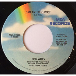 Bob Wills San Antonio Rose / Across The Alley From The Alamo USED VINYL 7INCH 45 RPM SINGLE REISSUE
