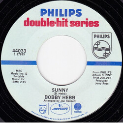 Bobby Hebb Sunny / A Satisfied Mind USED VINYL 7INCH 45 RPM SINGLE REISSUE
