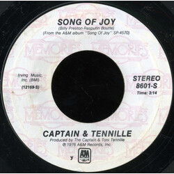 Captain And Tennille Song Of Joy USED VINYL 7INCH SINGLE 45 RPM REISSUE