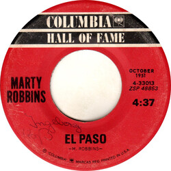 Marty Robbins El Paso / A White Sport Coat (And A Pink Carnation) USED VINYL 7INCH 45 RPM SINGLE REISSUE