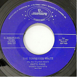 Patti Page The Tennessee Waltz / With My Eyes Wide Open I'm Dreaming USED VINYL 7INCH 45 RPM SINGLE REISSUE