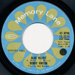 Bobby Vinton Blue Velvet / Blue On Blue USED VINYL 7INCH 45 RPM SINGLE REISSUE STYRENE