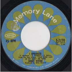 Bobby Vinton I Apologize USED VINYL 7INCH 45 RPM SINGLE REISSUE STYRENE