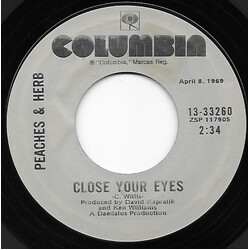 Peaches & Herb Close Your Eyes USED VINYL 7INCH 45 RPM SINGLE REPRESS