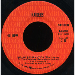Raiders (2) Indian Reservation / Terry's Tune USED VINYL 7INCH 45 RPM SINGLE REPRESS