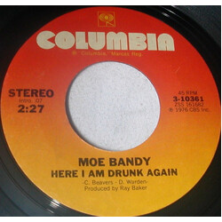 Moe Bandy Here I Am Drunk Again USED VINYL 7INCH SINGLE