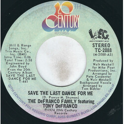 The DeFranco Family / Tony DeFranco Save The Last Dance For Me / Because We Both Are Young USED VINYL 7INCH 45 RPM SINGLE
