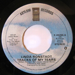 Linda Ronstadt / Emmylou Harris Tracks Of My Tears / The Sweetest Gift USED VINYL 7INCH 45 RPM SINGLE