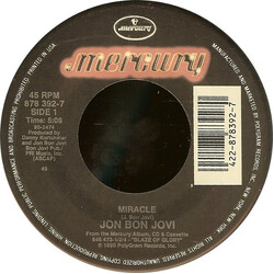 Jon Bon Jovi Miracle USED VINYL 7INCH 45 RPM SINGLE