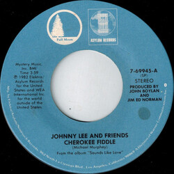 Johnny Lee (3) Cherokee Fiddle USED VINYL 7INCH 45 RPM SINGLE STEREO