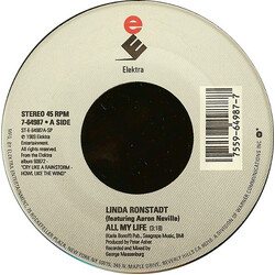 Linda Ronstadt All My Life / Shattered USED VINYL 7INCH 45 RPM SINGLE
