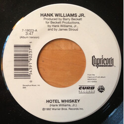 Hank Williams Jr. Hotel Whiskey / The Count Song USED VINYL 7INCH SINGLE