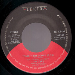 The Cars Tonight She Comes USED VINYL 7INCH 45 RPM SINGLE STEREO