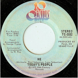 Today's People (2) He USED VINYL 7INCH 45 RPM SINGLE STYRENE STEREO