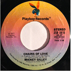 Mickey Gilley Chains Of Love / #1 Rock'n Roll C&W Boogie Blues Man USED VINYL 7INCH 45 RPM SINGLE STYRENE STEREO