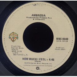 Ambrosia (2) How Much I Feel VINYL 7" USED