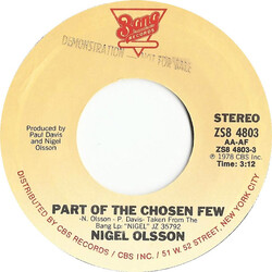 Nigel Olsson Part Of The Chosen Few USED VINYL 7INCH 45 RPM SINGLE STYRENE STEREO