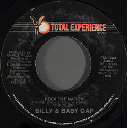 Billy And Baby Gap Rock The Nation USED VINYL 7INCH 45 RPM SINGLE STYRENE