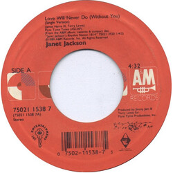 Janet Jackson Love Will Never Do (Without You) USED VINYL 7INCH 45 RPM SINGLE STYRENE