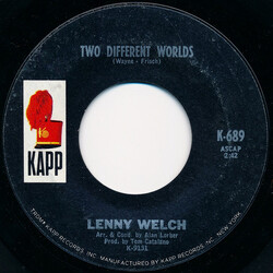 Lenny Welch Two Different Worlds / I Was There USED VINYL 7INCH 45 RPM SINGLE STYRENE