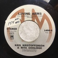 Kris Kristofferson & Rita Coolidge Loving Arms / I'm  Down (But I Keep Falling) USED VINYL 7INCH SINGLE STYRENE