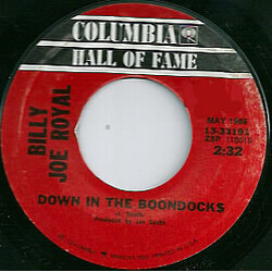 Billy Joe Royal Down In The Boondocks / Cherry Hill Park USED VINYL 7INCH 45 RPM SINGLE STYRENE