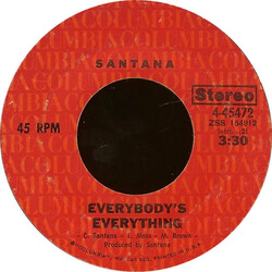 Santana Everybody's Everything USED VINYL 7INCH 45 RPM SINGLE STYRENE