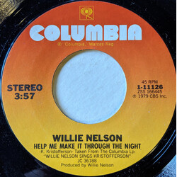 Willie Nelson Help Me Make It Through The Night USED VINYL 7INCH 45 RPM SINGLE STYRENE STEREO