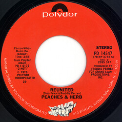 Peaches & Herb Reunited USED VINYL 7INCH 45 RPM SINGLE STYRENE