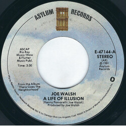 Joe Walsh A Life Of Illusion USED VINYL 7INCH 45 RPM SINGLE STYRENE STEREO