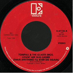 Tompall Glaser & The Glaser Brothers Lovin' Her Was Easier (Than Anything I'll Ever Do Again) USED VINYL 7INCH 45 RPM SINGLE STYRENE STEREO