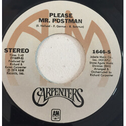 Carpenters Please Mr. Postman USED VINYL 7INCH 45 RPM SINGLE STYRENE STEREO