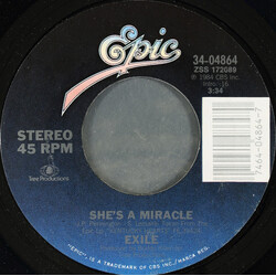 Exile (7) She's A Miracle / I've Never Seen Anything USED VINYL 7INCH 45 RPM SINGLE STYRENE STEREO