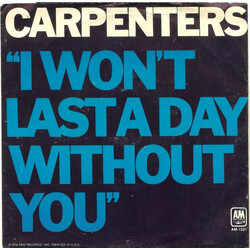 Carpenters I Won't Last A Day Without You USED VINYL 7INCH 45 RPM SINGLE STYRENE STEREO
